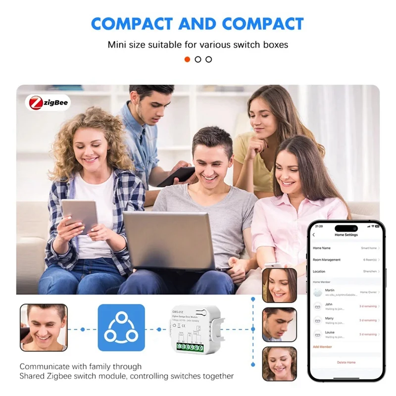 1 PCS Tuya Zigbee Smart Garage Door Controller Universal Garage Door Remote Control ABS App Voice Timing Control For Alexa Home