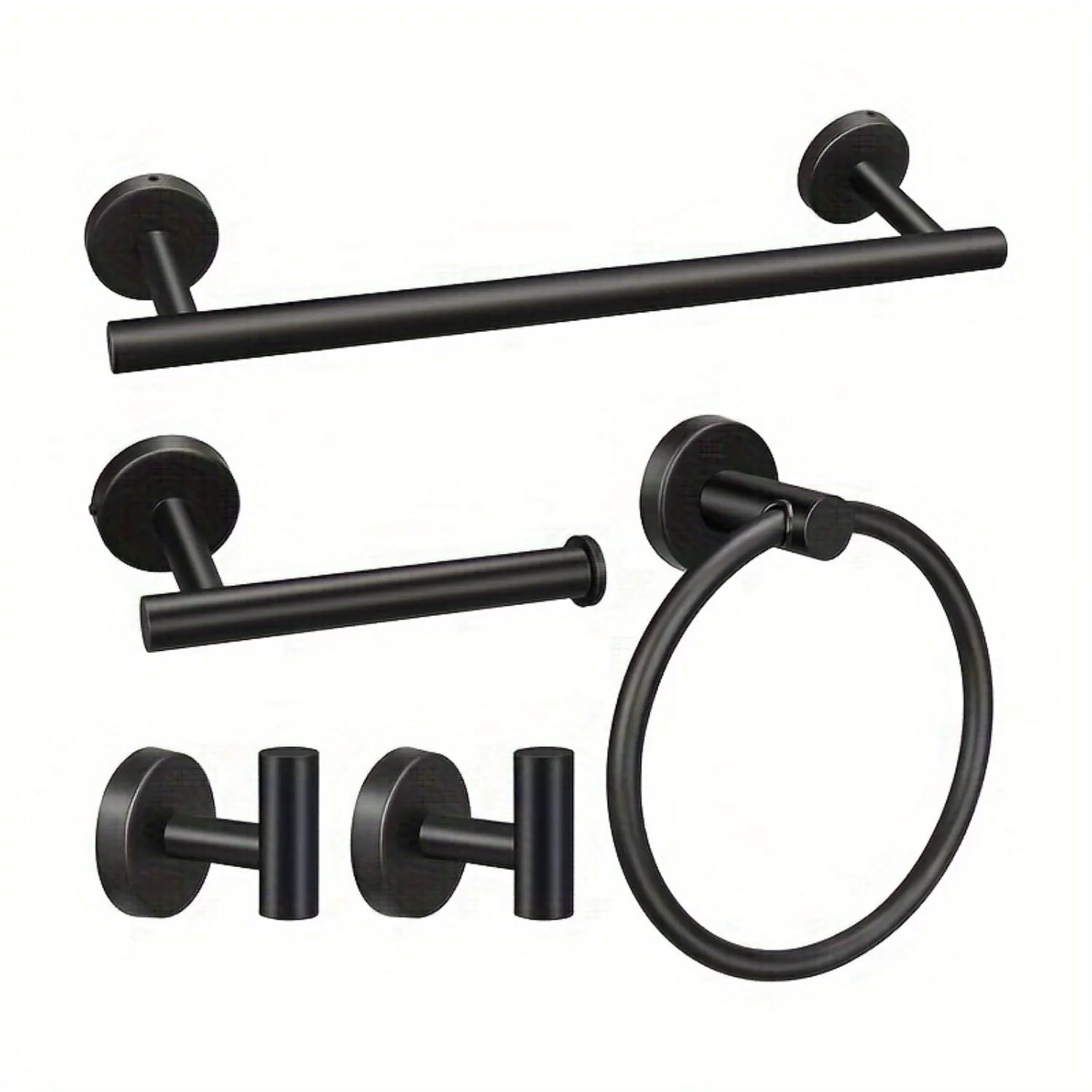 5pcs/set Bathroom Hardware, Matte Black/Brushed Nickel Bathroom Hardware Set, Including 16 Hand Towel Rail, Toilet Paper Holder