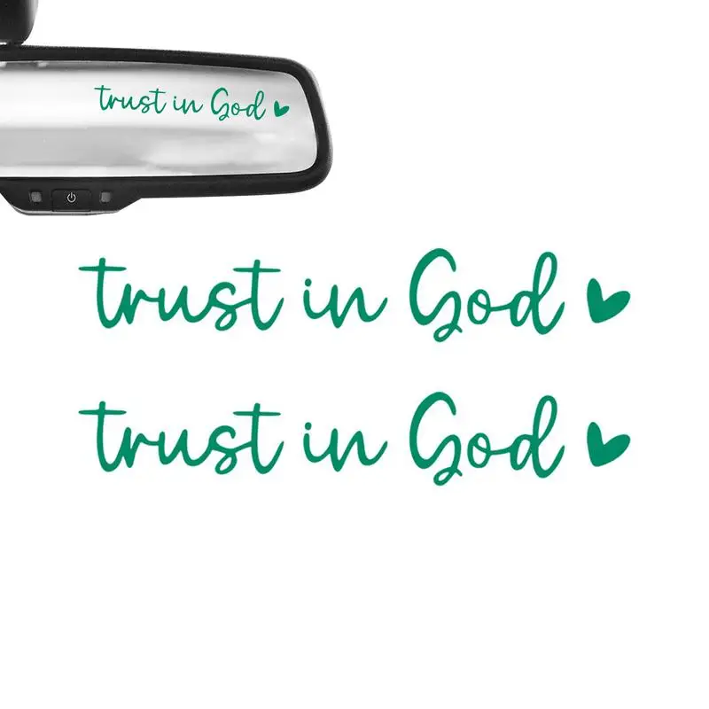 Rear View Glass Sticker Trust In God Car Stickers 2 Pieces Car Decals Car Decals Rear View Glass Accessories For Family Friends