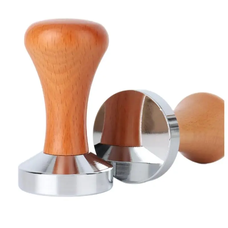 

1Pcs Coffee Accessories 51mm 53mm 58mm Espresso Tamper Coffee Barista Flat Base Coffee Tampers With Wood Handle