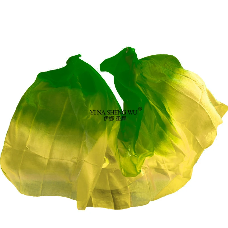 Zielony Gorący Sprzedam Taniec Brzucha Czysty Jedwabny Welon Tancerze Ręcznie Rzucający Szalik Gradientowy Żywy Kolor 200cm 250cm Tani Profesjonalny