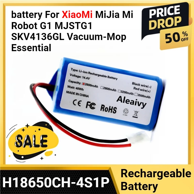 

Replacement Battery 2600mAh 3500mAh H18650CH-4S1P For XiaoMi MiJia Mi Robot G1 MJSTG1 SKV4136GL Vacuum-Mop Essential