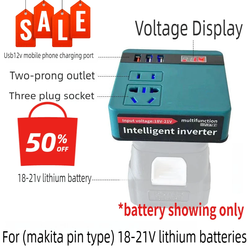 For Makita 18V Battery To AC 220V Output Portable Modified Sine Wave Inverter for Makita Inverter Battery Adapter Power Inverter