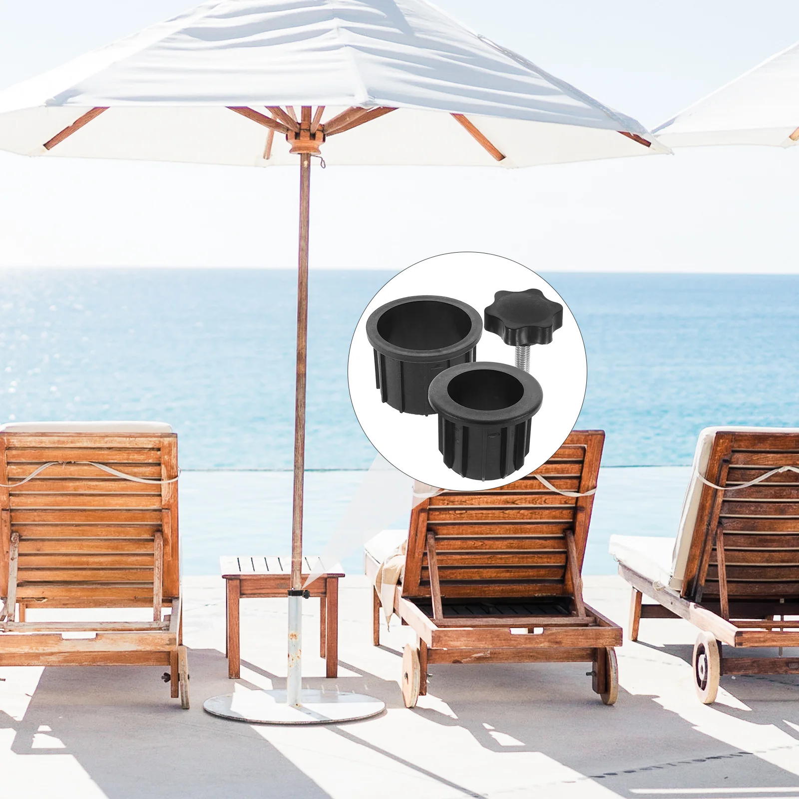 

1Set Durable Plastic Patio Umbrella Base Stand Beach Umbrella Anchor Universal Fit Parasol Holder Screw Accessories Parts