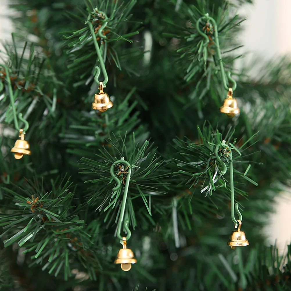 100Pcs Golden Bell Mini Bell nament Christmas Hanging Metal Bell Craft Bells Xmas Tree Pendant DIY Wind Chime Accessories Party