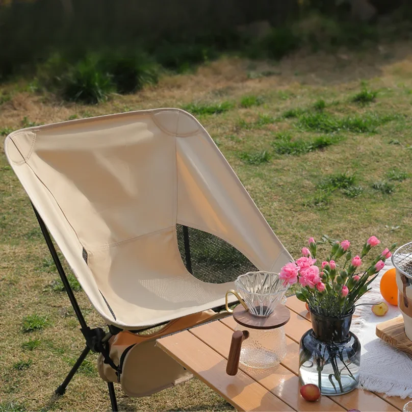 Foldable Camping Chairs Set Lightweight folding Chair Ultralight  Backpacking Moon Chairs for Garden Picnic Beach Fishing view 5