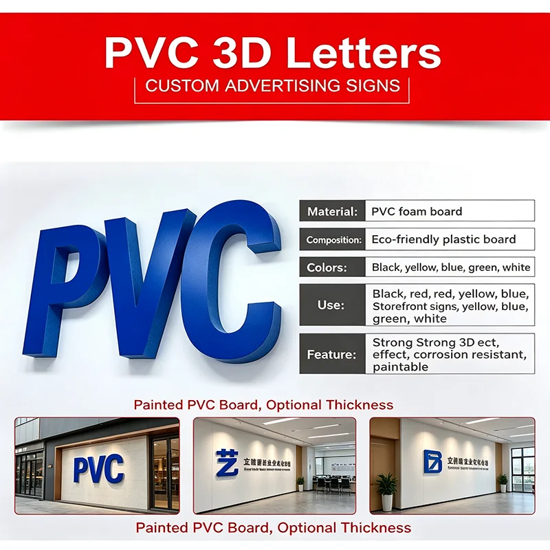Custom 3D PVC Letter or  LOGO Sign For Business Shop Branding Personalized Wall Decor Advertising Indoor Outdoor Business Decor