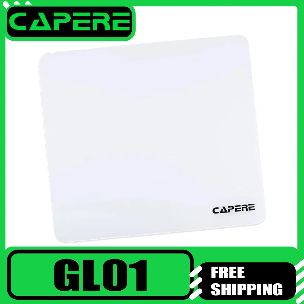 

Capere GL01 Стеклянный коврик для мыши Полностью закаленный гладкий игровой коврик для киберспорта Водонепроницаемый черный минималистичный игровой коврик для ПК Подарок мужчине