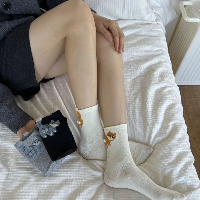 

Трехмерные носки средней длины с принтом кошек для женщин и мужчин, мягкие, удобные, впитывающие пот, дышащие, повседневные носки для пар, 1/3 пары