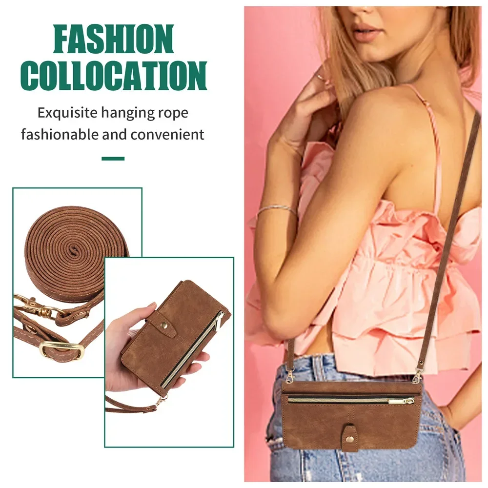 For Xiaomi Redmi Note 13 14 Pro Plus 5G Crossbody Leather Zipper Wallet Case For Redmi Note 13 Pro 14S Case Note13 14 Pro+ Cover