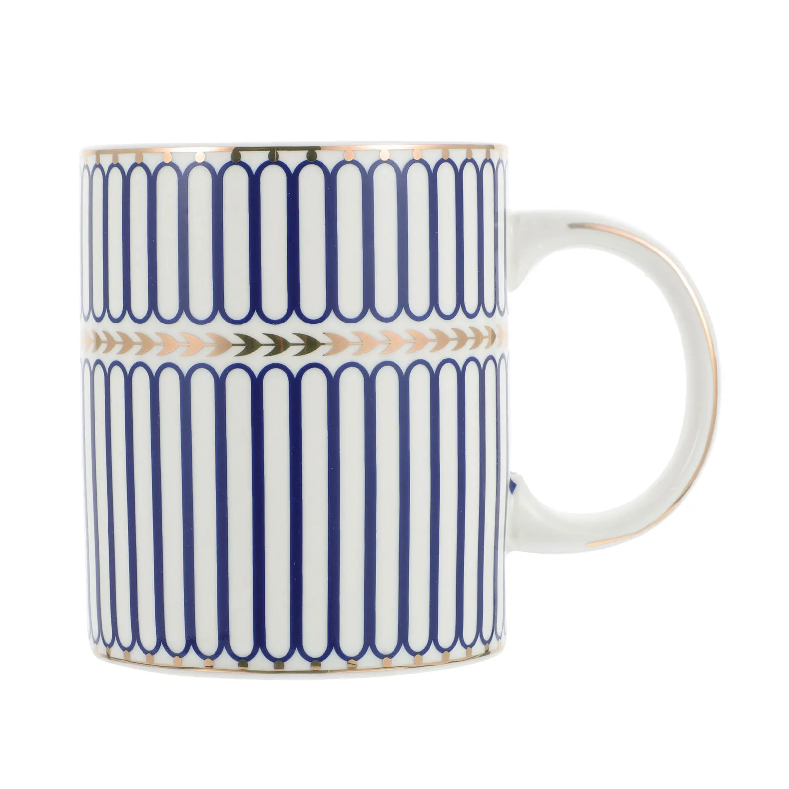 

1Pcs Creative Water Mug Ceramic Cup Striped Pattern Fresh Comfortable Design Thermal Insulation for Daily Home Use Tableware