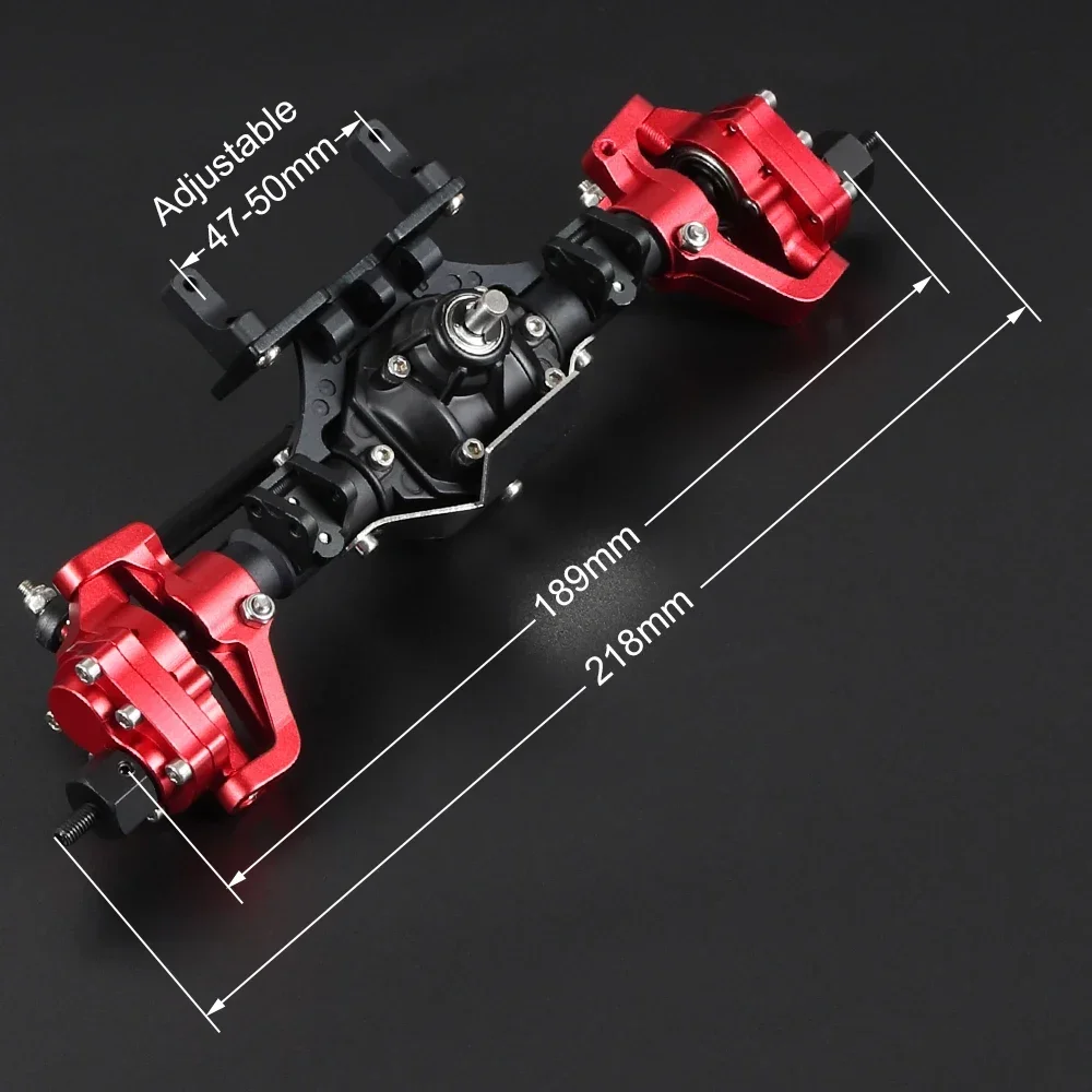 HooCrawler Front and Rear Portal Axle CNC Aluminum Alloy Anodized for 1/10 RC Crawler Axial SCX10 RGT 86100 Truck Upgrade Parts