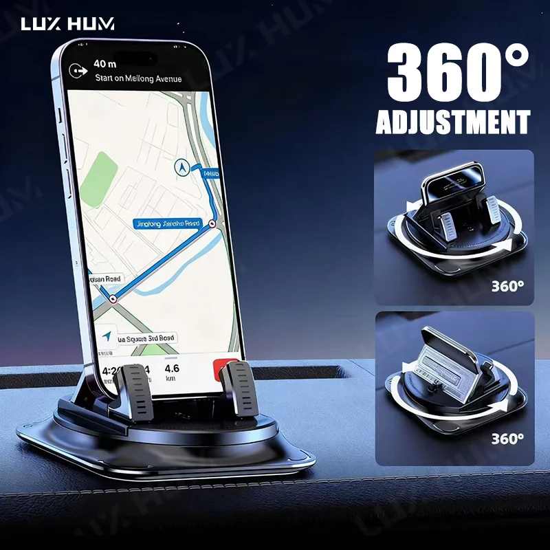 360° Drehbare Auto-Handyhalterung für Armaturenbrett Rutschfester Desktop-Telefonständer Universelle Smartphone-GPS-Navigationshalterung