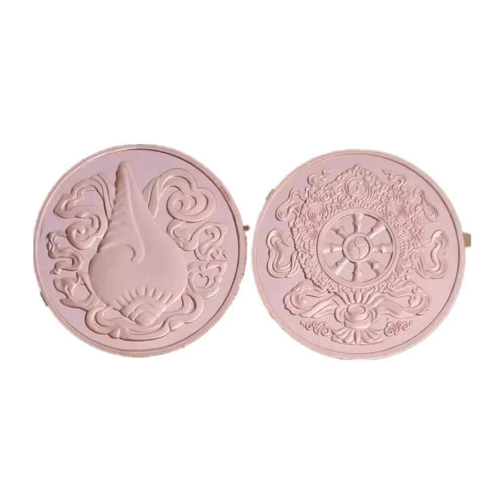1pcs One of the Eight Treasures copper glating cowry shell Commemorative Coin Badge Medal Souvenir Arts Gifts Souvenir