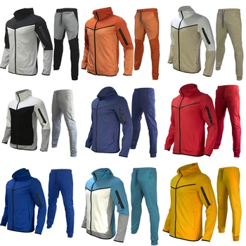 İlkbahar ve sonbahar gevşek kapşonlu erkek erkek giyim spor takım elbise pantolon setleri eşofman hoodies