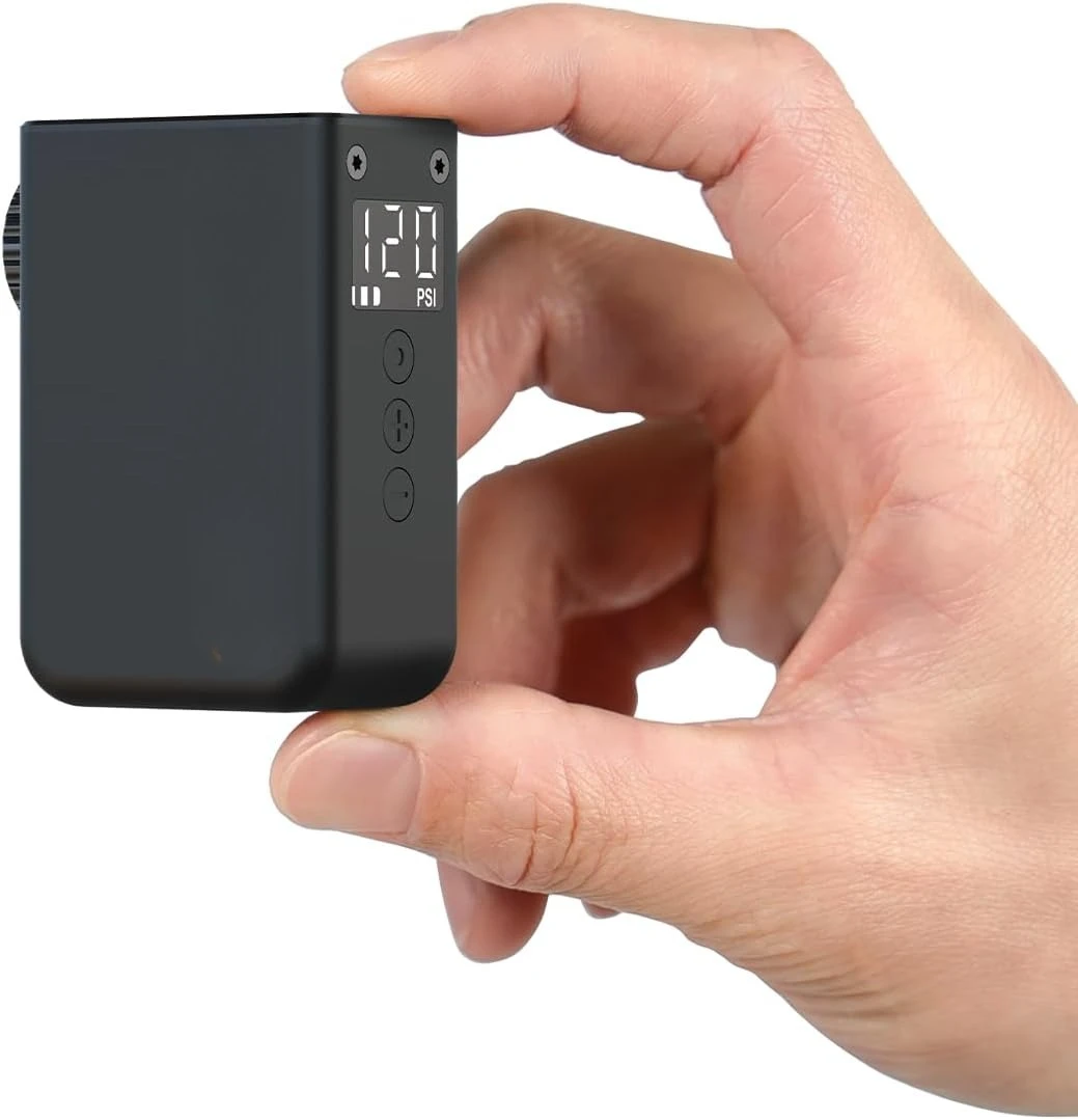مضخة دراجة AS2 صغيرة جدًا مع مقياس، مضخة كهربائية صغيرة بحد أقصى 120 رطل لكل بوصة مربعة، توقف تلقائي، مع صمام بريستا وشرايدر · شعبية جديدة #2