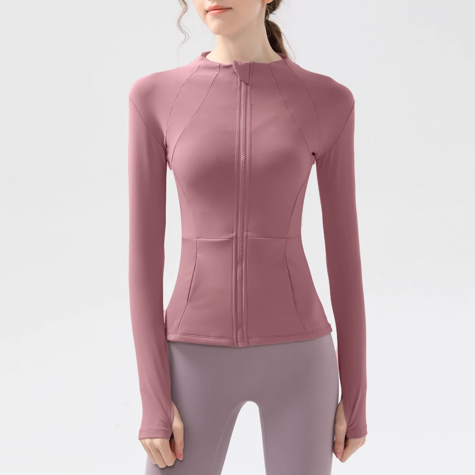 Neue Yoga-Kleidung für Frauen, Langarm-Laufjacken, Fitness-, Schlankheits-, Vielseitige Yoga-Jacken, Trainings-Sporttops, Jacken – Detail 11