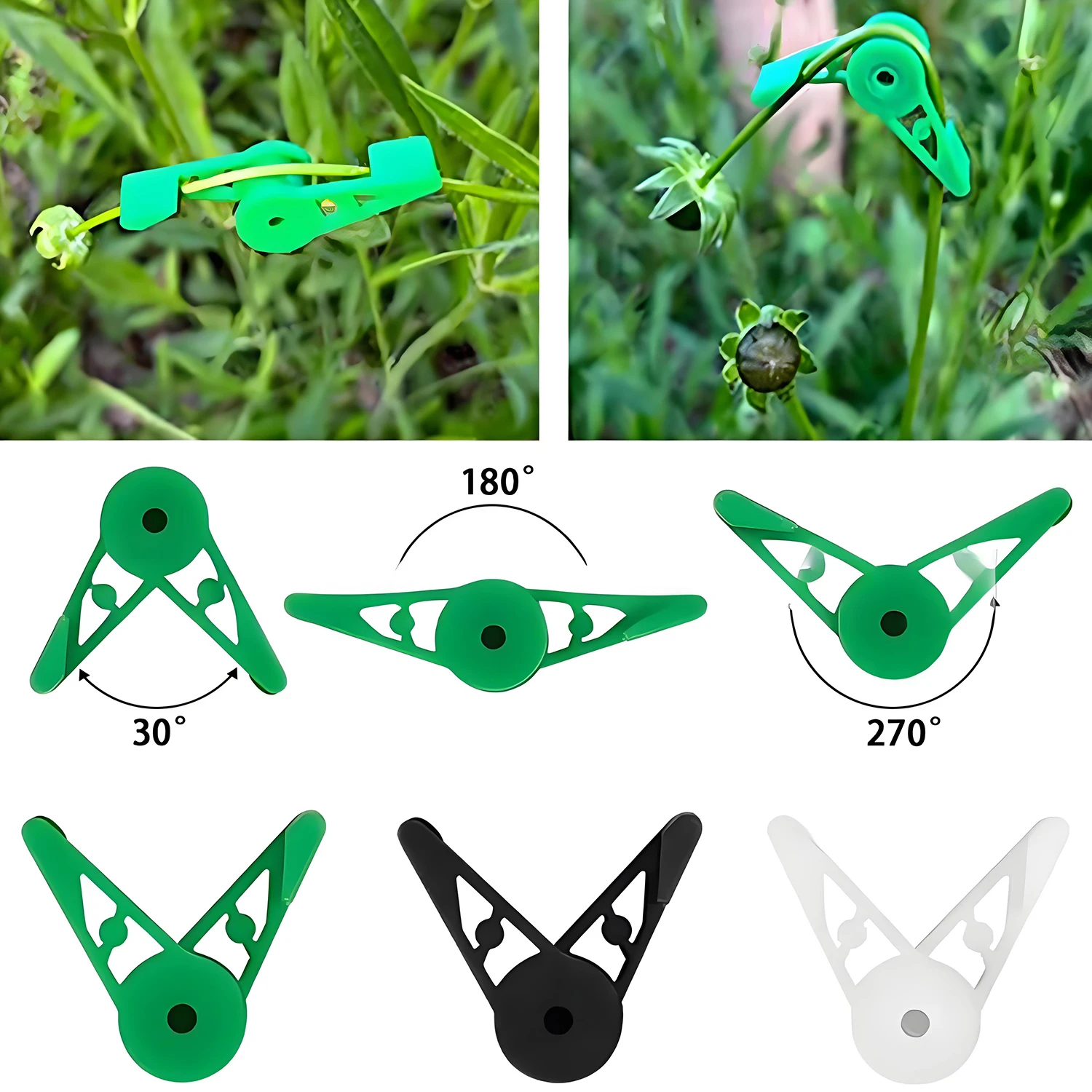 10Pcs 360° Adjustable Plant Branch Bending Training Clip Planting Low-Stress Training Clip Bonsai Stem Trainer Horticulture Clip