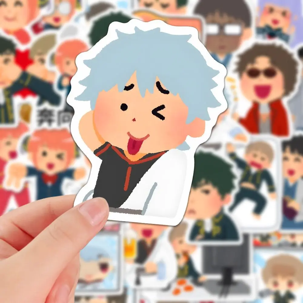 GINTAMA Anime Sticker Sakata Gintoki Hijikata toushiirairasutoya tarzı çıkartmalar sevimli dizüstü telefon kılıfı DIY dekor kırtasiye