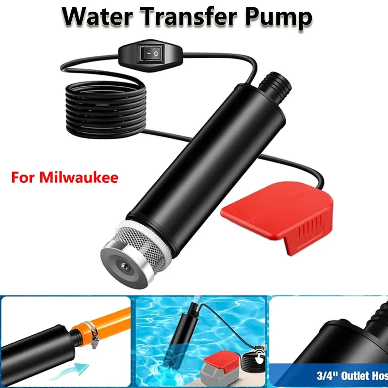 

Беспроводной насос для перекачки масла/воды 120 Вт для аккумуляторов Milwaukee 18 В Li-ion, электрический насос для сада и аквариума