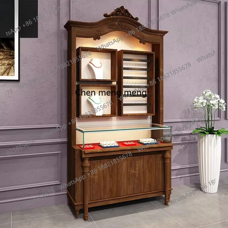 

Display cabinet retro wood paint display cabinet medieval storage against the wall high cabinet