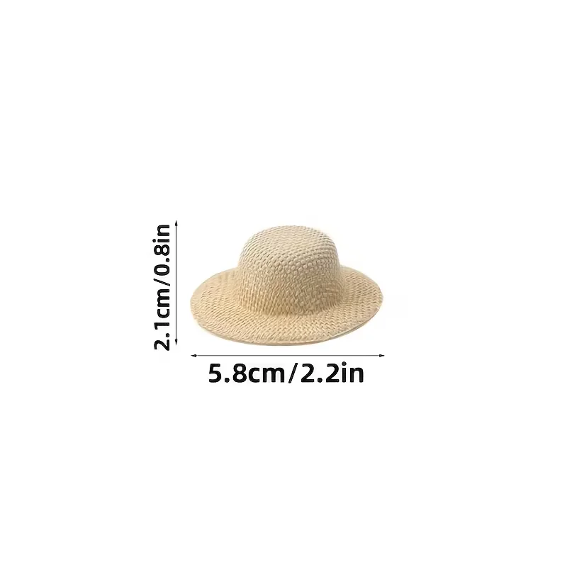 10 Beige Fabric Hats with Grass-like Patterns, DIY Hair Accessories for Party Decoration, Hair Clips DIY