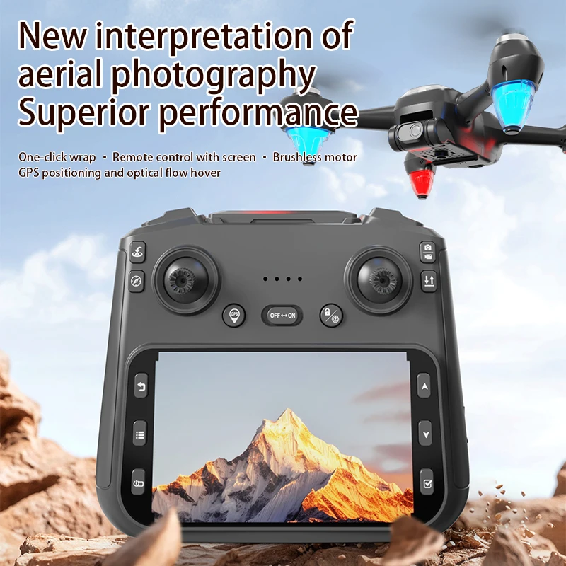 AE9 GPS Drone 4K Professional HD Camera Aerial FPV Brushless Optical Flow with Large Screen Remote Control Quadcopter Boys Toys