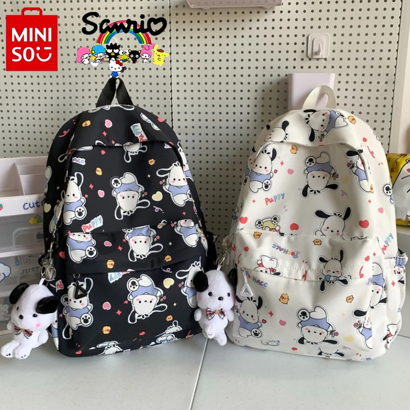 

Miniso Sanrio полакко, новинка, школьная сумка для учеников, Модный высококачественный рюкзак для девушек, повседневный легкий женский рюкзак с мультяшным рисунком