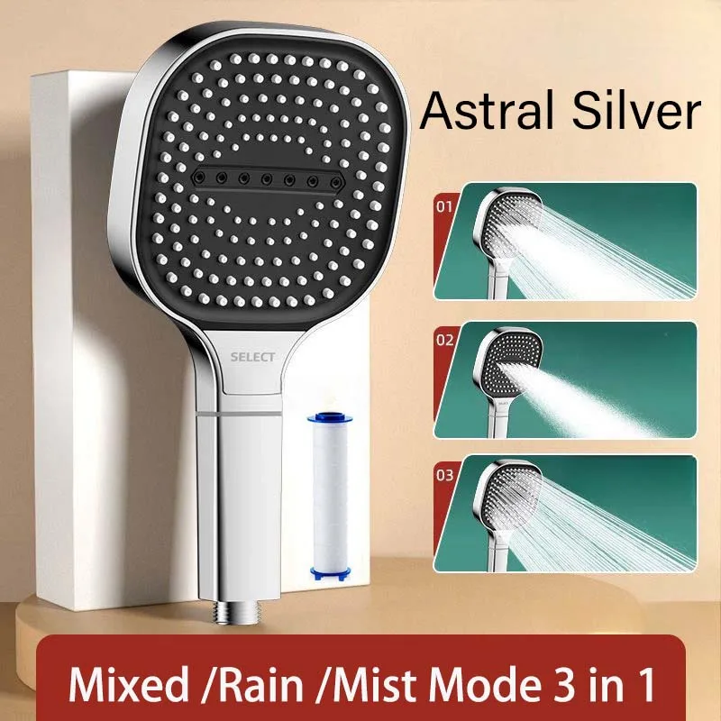 13CM Big Shower Head 3 Modes Adjustable High Quality High Pressure Water Saving Flow Shower Faucet Nozzle Bathroom Accessories