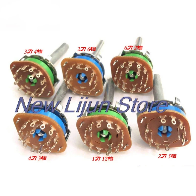

3pcs Power amplifier audio rotary band switch, 12th / 6th / 5th / 4th / 3rd / 2nd gear, signal switching switch