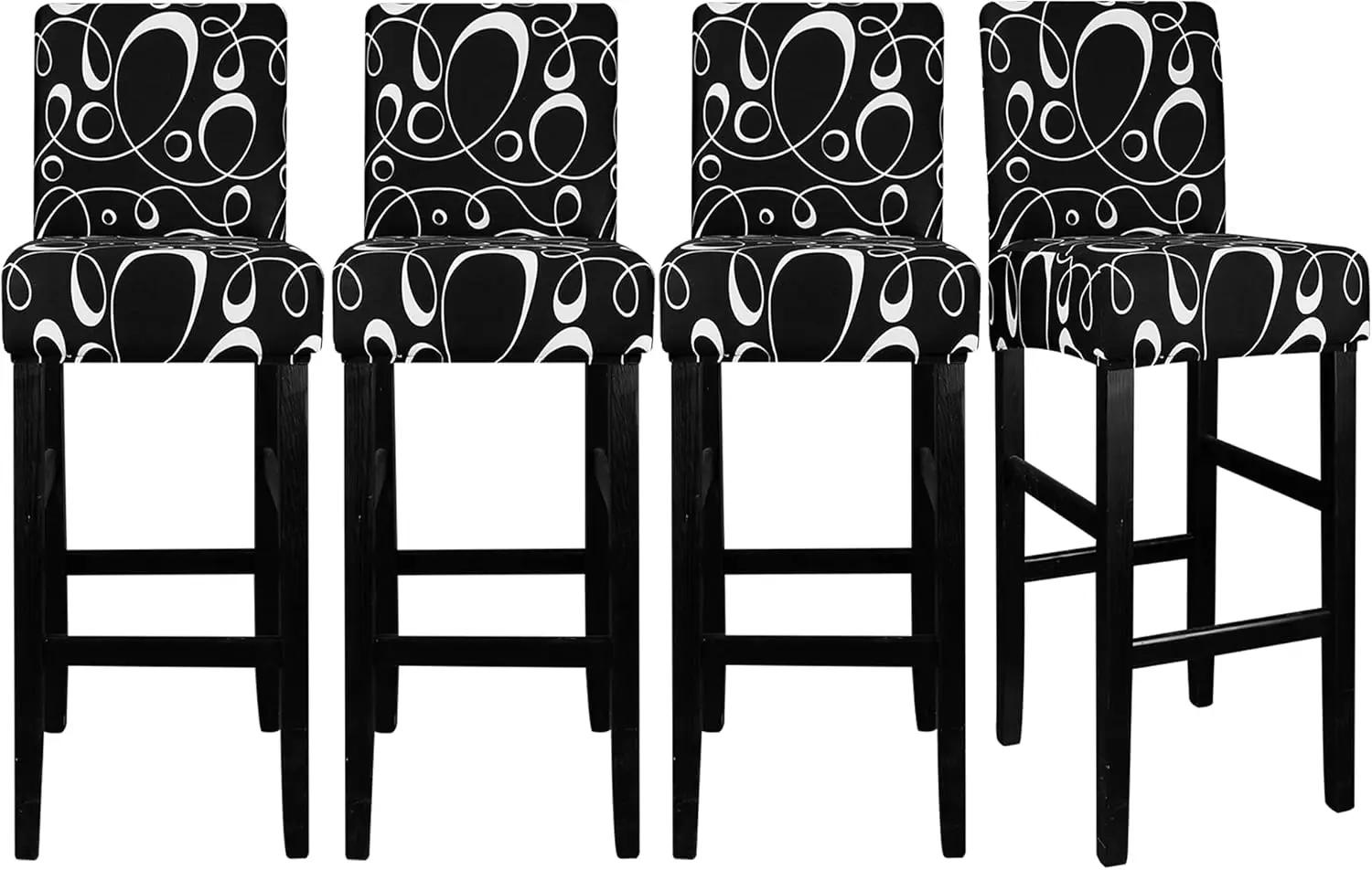

Jacquard Bar Chair Stool Cover - 4 Pa Stretch Chair Slipcover Pattern For Short Swivel Dining Chair-Counter Height Side