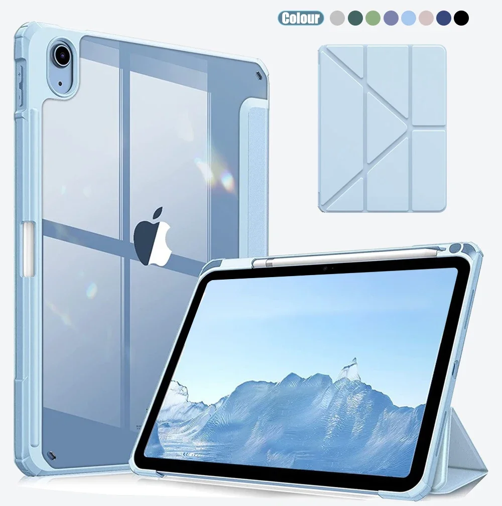 

Transparent Acrylic Case for New IPad A16 11th/10th Gen Pro 11 M4 12.9 " Air 11 13 M3 M2 2025 Mini 7 6 5 4 Cover with Pen Holder