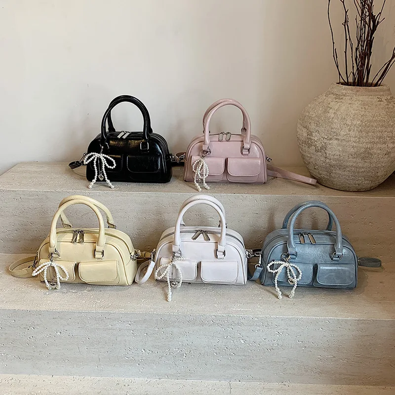 

‌SS25 Women's Trending Retro Solid Color Shell Bag Underarm Shoulder Casual Minimalist Chic Purse