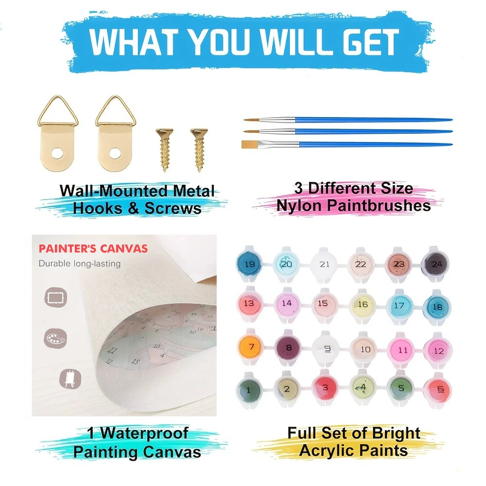 Disney miss and tramp diy pintura a óleo digital, conjunto de artesanato de arte de lazer, adequado para decoração de parede de casa e presente de festival