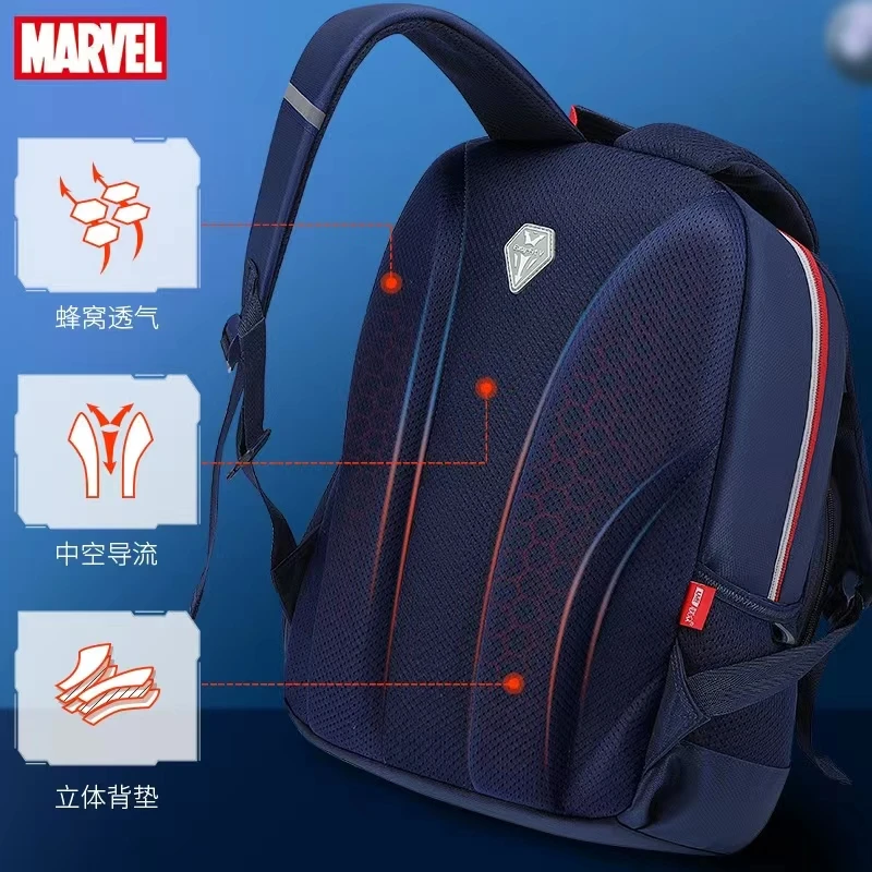 Disney-Mochilas escolares de Spider Man para niños, mochila ortopédica de hombro para estudiantes de primaria de grado 1-4, gran capacidad, regalos