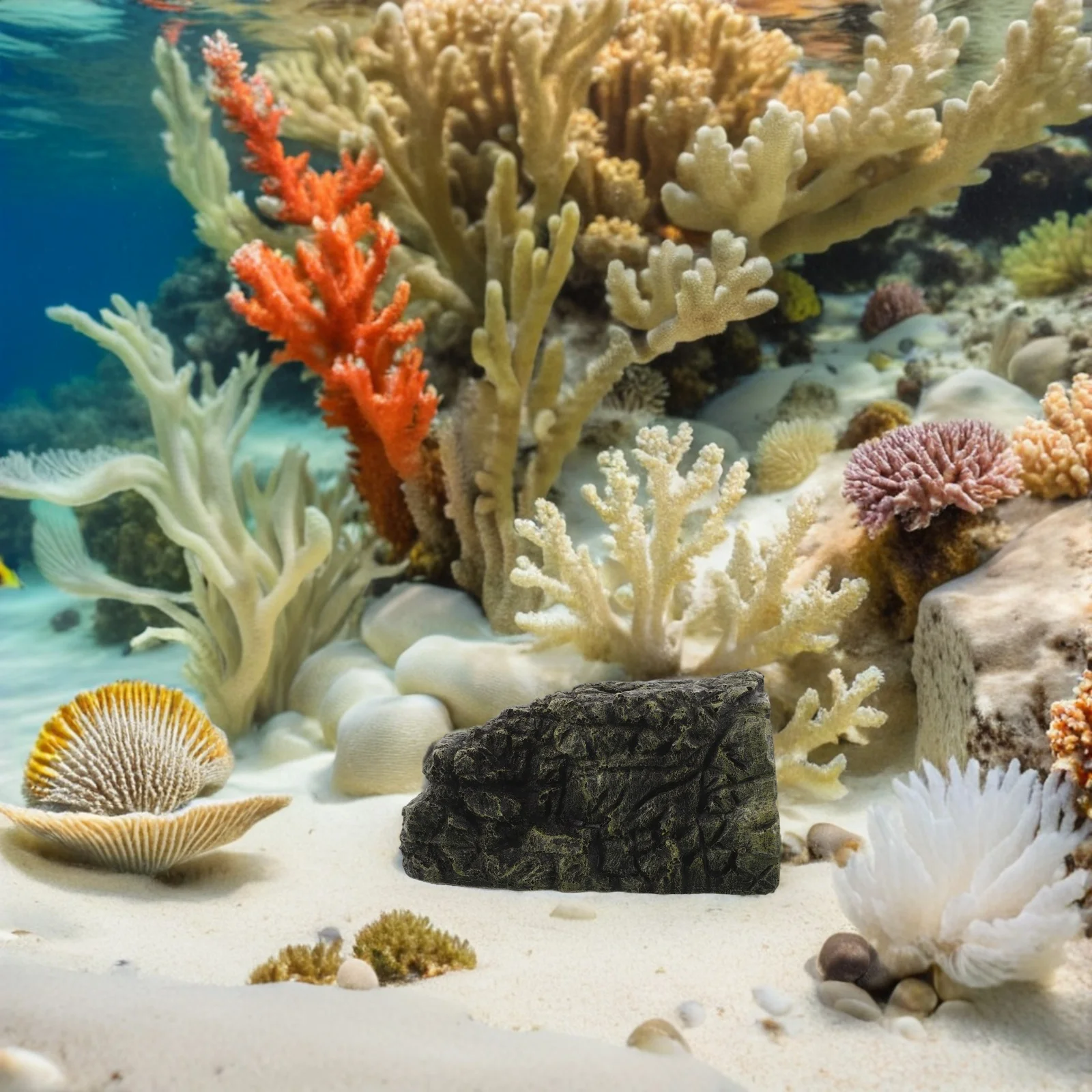 

Reptile Habitat Dome Resin Turtle Hideout Basking Platform Aquarium Cave Decoration for Turtles Lizards Amphibians