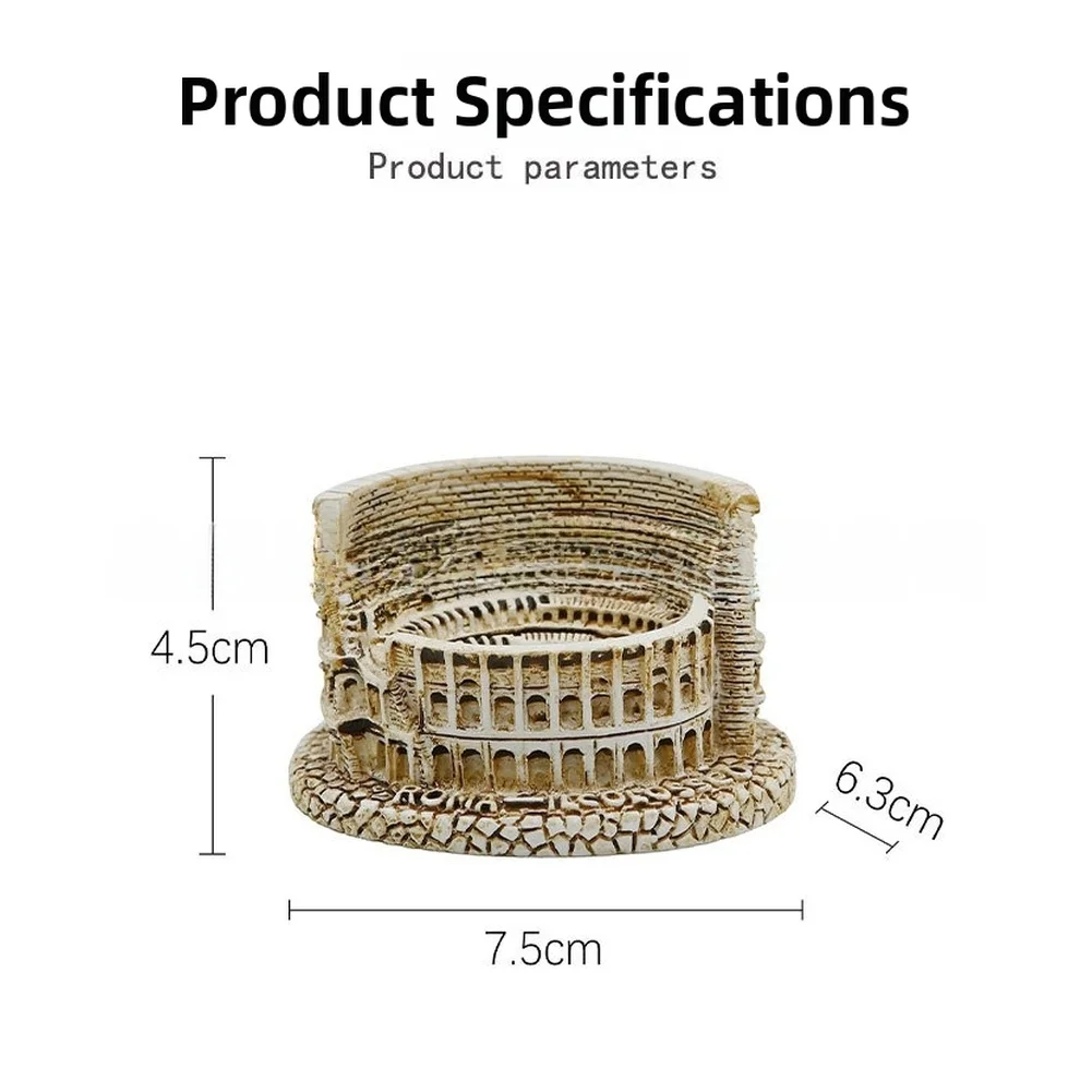 Resin Statue Miniature Roman Colosseum for Home Office Living Room Decor with Classical Architecture Influence