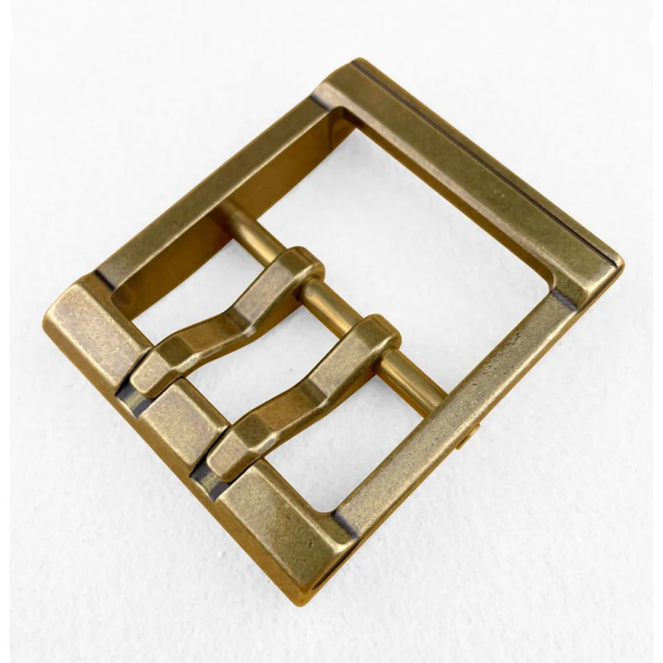 4.5CM Solid Brass Belt Buckle detachable buckles Vintage Double Tongue two pin 2 Prong DIY Leathercraft Belt accessories