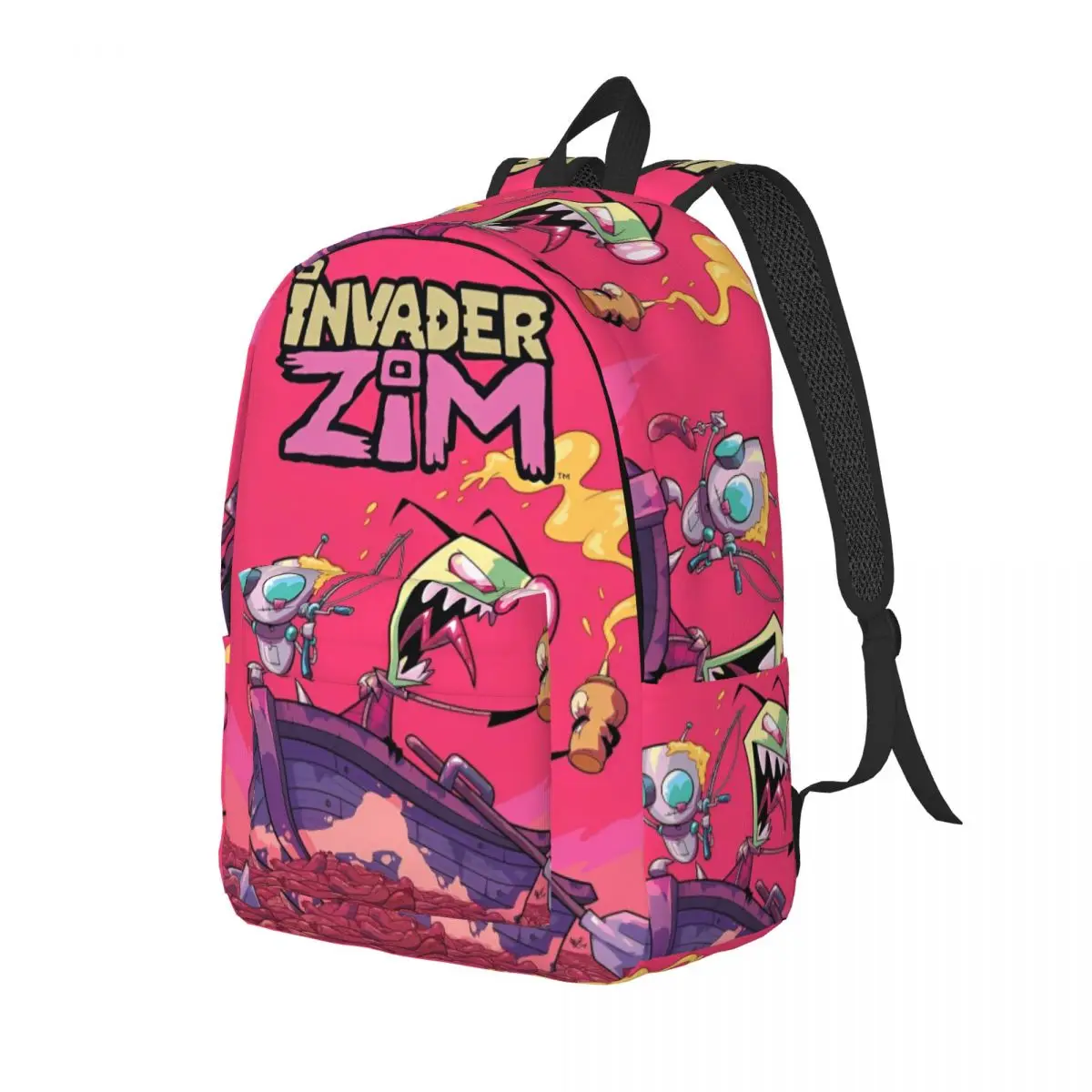 Invaders Zims Nicktoon Dooom Backpack for Kindergarten Primary School Student Video Game Bookbag Boy Girl Kids Daypack Travel