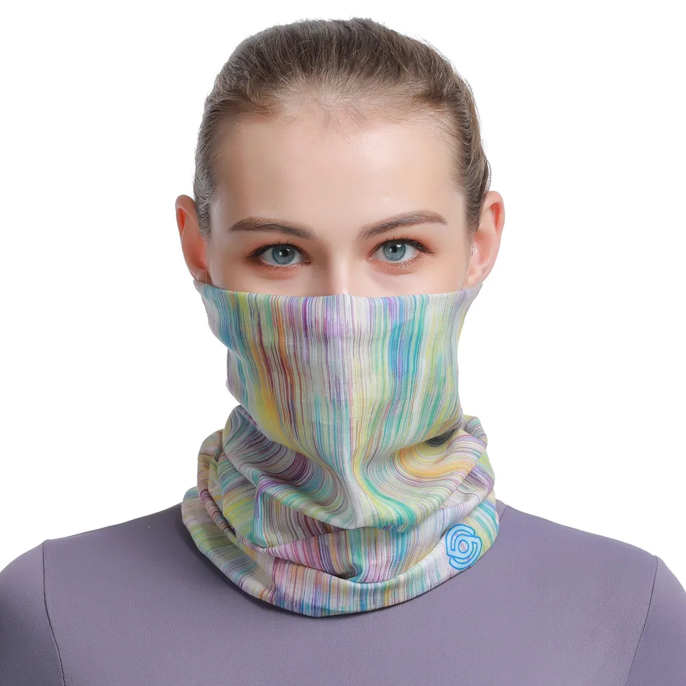 Multifunctional Seamless Cycling Headbands For Women Men Stripe Face Bandanas Headdress Sport Mask Bicycle Balaclava Neck Scarf