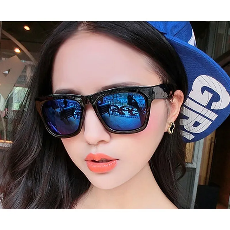 -100 to -400 Myopia prescription sunglasses sauqre sun glasses blue mirror eyewear sunglasses for women men