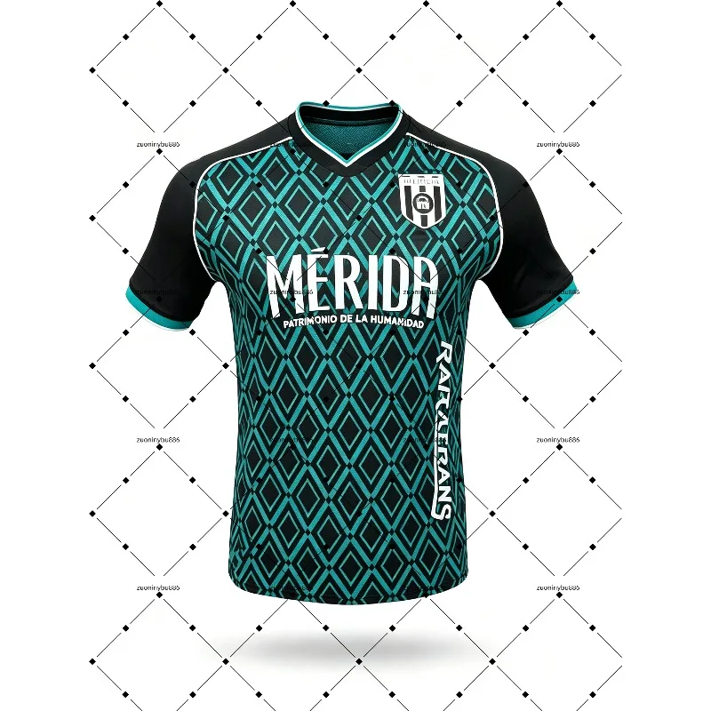 26-27 Season AD Mérida Home and Away T-Shirt with 3D Digital Print, Comfortable and Breathable Sports Casual Top