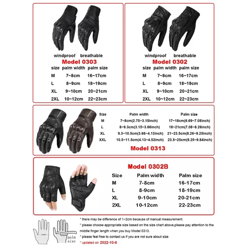 Imagen 2 del producto Guantes de cuero auténtico para motocicleta, impermeables, a prueba de viento, cálidos, para invierno, transpirables, con tacto, protección de palma para puño de Moto