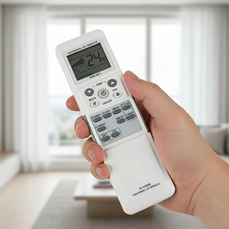 1000-in-1 Air Conditioner Remote Control Replacement 1Pcs K-1038E Long Transmission Range for Home Office AC Units