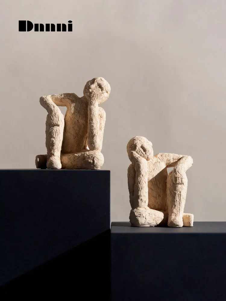 Simple Creative Clay Figure Sculpture Book Relies On Ornaments, Study Wine Cabinet Sample, Homestay Soft Decoration