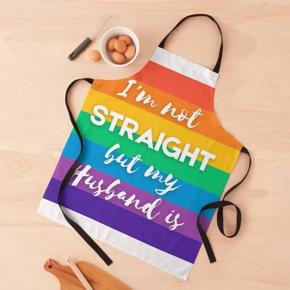 

I'm Not Straight, But My Husband Is Apron Waterproof Kitchen For Women Camping chef costume Kitchen Apras For Women Apron