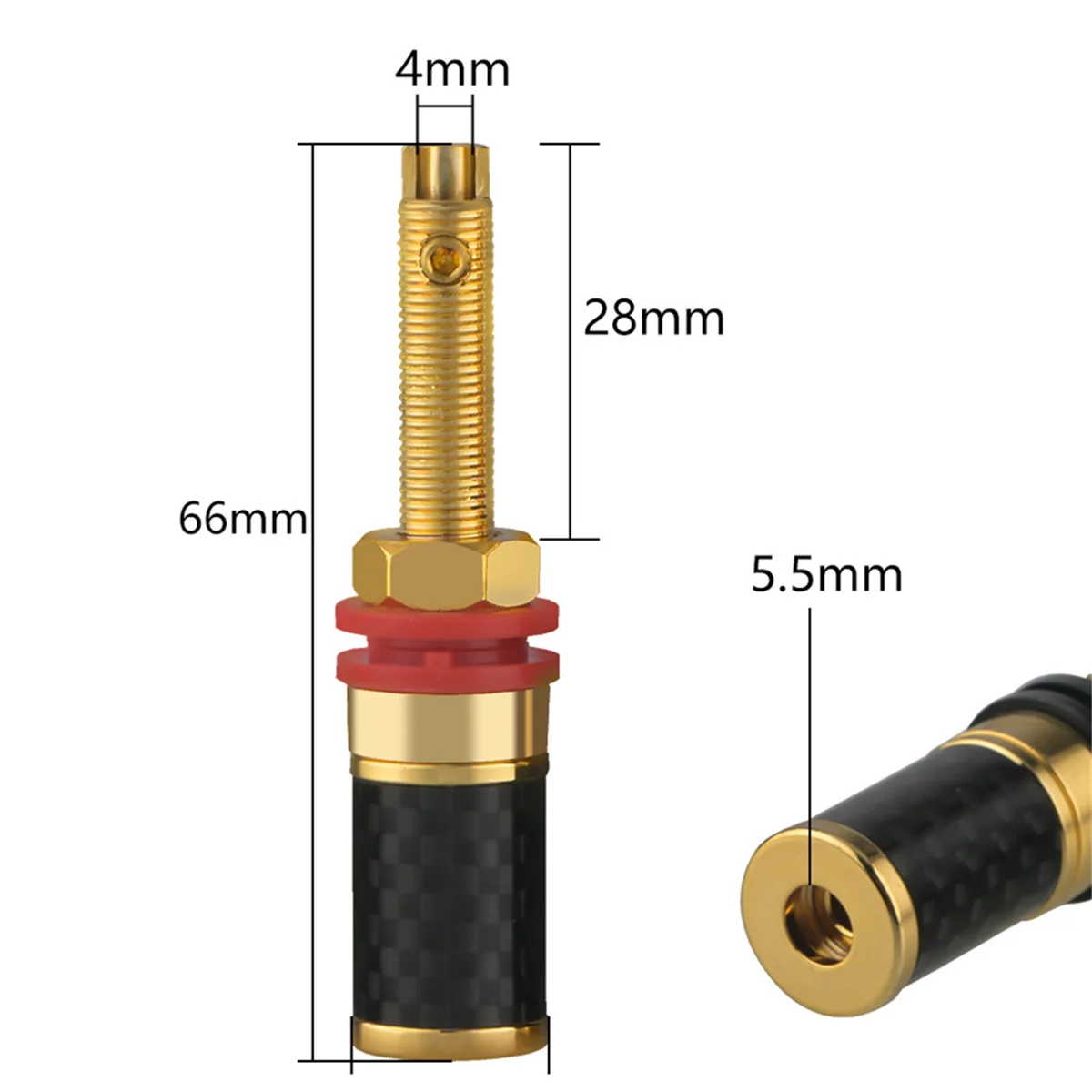 4Pcs HIFI Gold Plated Copper Speaker Binding Post Female Banana Jack Connector HIFI Audio AMP Banana Plug Socket