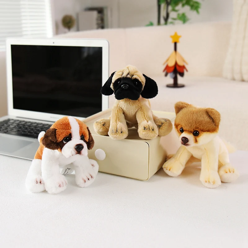 

13cm Dog Plush Toy - Super Realistic Simulation Dog Doll Soft and Cute Pet Pillow Children's Gift Birthday