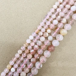 Genuine Semi-precious Natural Madagascar Sakura Agate Stone Round Loose Beads 6 8 10MM Pick Size For Jewelry Making DIY