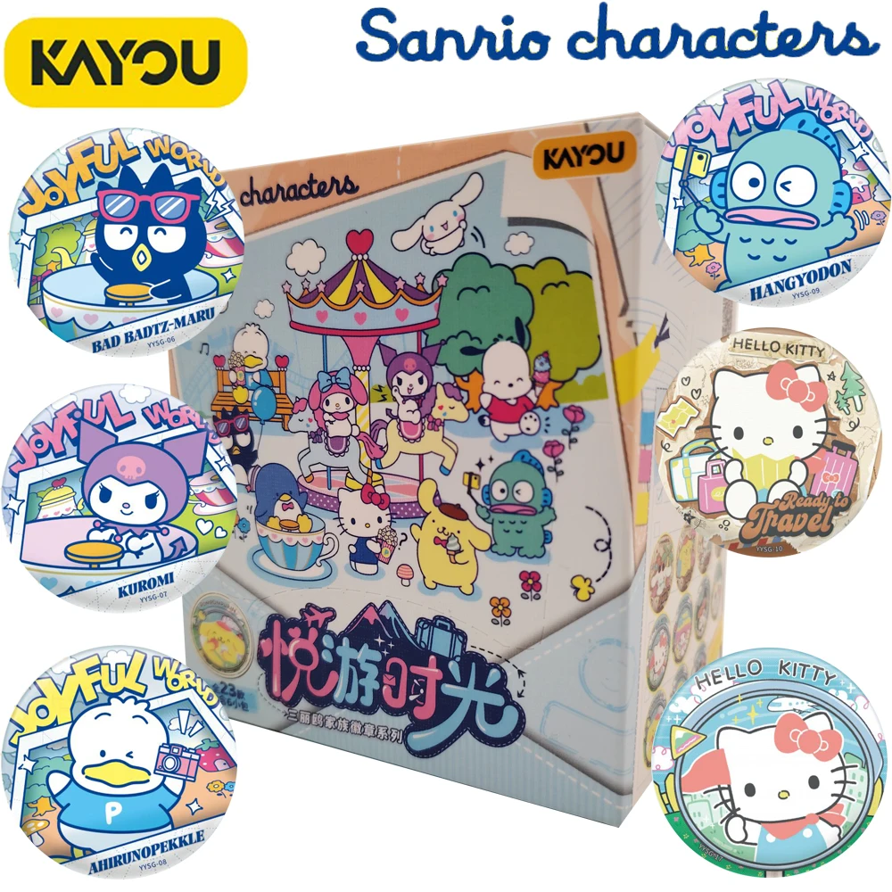 

KAYOU Genuine Sanrio Tinplate Round Badge Kuromi Cinnamoroll‌ Pochacco Popular Characters Exquisite Brooches Kids Hobbies Gifts